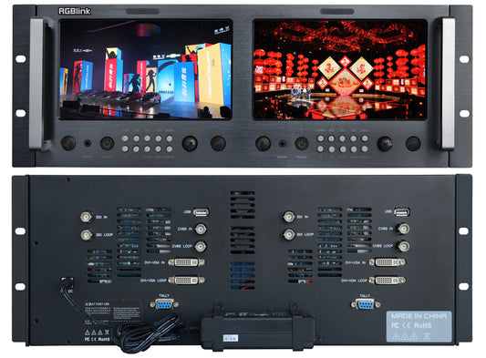 RMS 8424S Dual LCD Rack Mounting