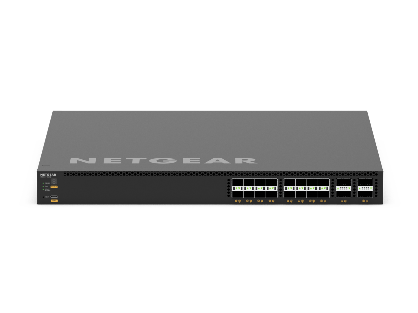 NETGEAR VSM4320C 16xSFP28 25Gおよび4xQSFP28 100G スタッカブルL3フルマネージスイッチ